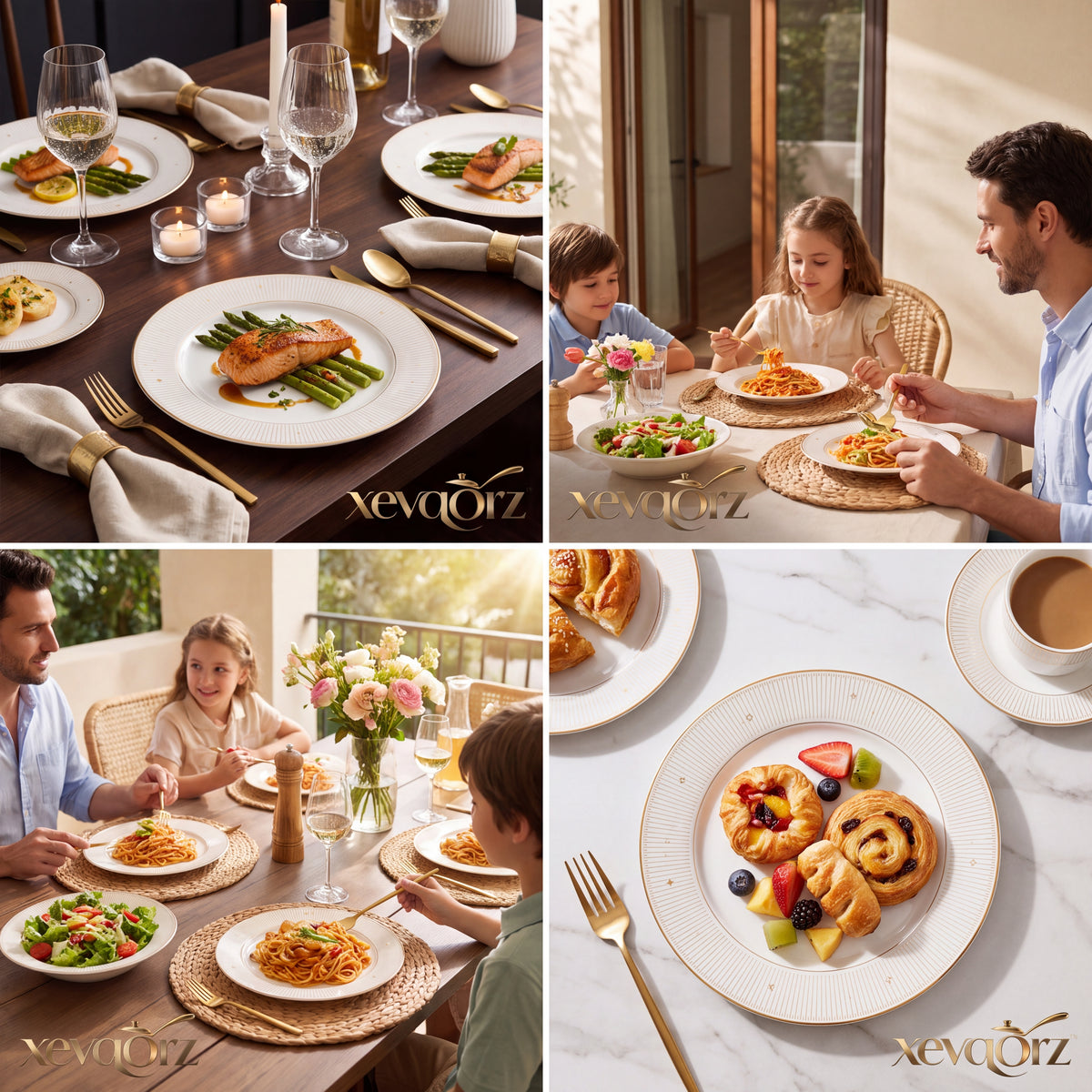 𝒙𝒆𝒗𝒒𝒐𝒓𝒛™ Celestial Rim Dinner Plate — view 2