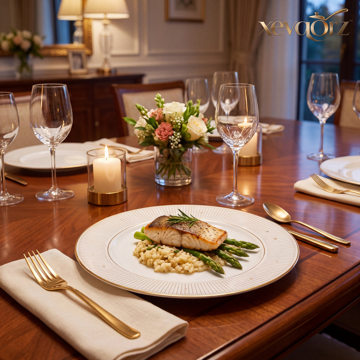 𝒙𝒆𝒗𝒒𝒐𝒓𝒛™ Celestial Rim Dinner Plate — view 3