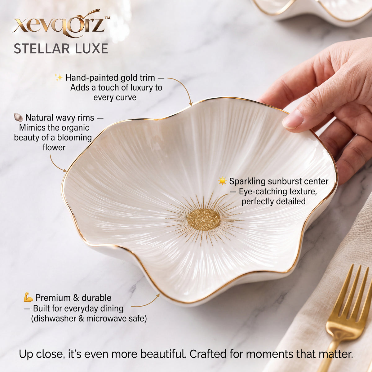 𝒙𝒆𝒗𝒒𝒐𝒓𝒛™ Stellar Luxe Flower Plate — view 3