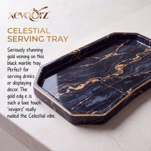 𝒙𝒆𝒗𝒒𝒐𝒓𝒛™ Celestial Marble-Look Serving Tray — view 4