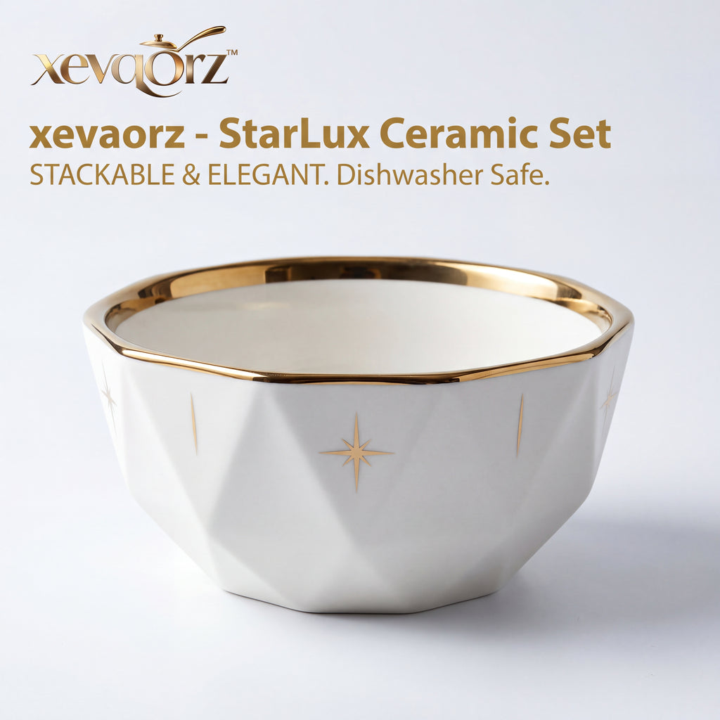 𝒙𝒆𝒗𝒒𝒐𝒓𝒛™ StarLux Faceted Ceramic Bowl — view 1