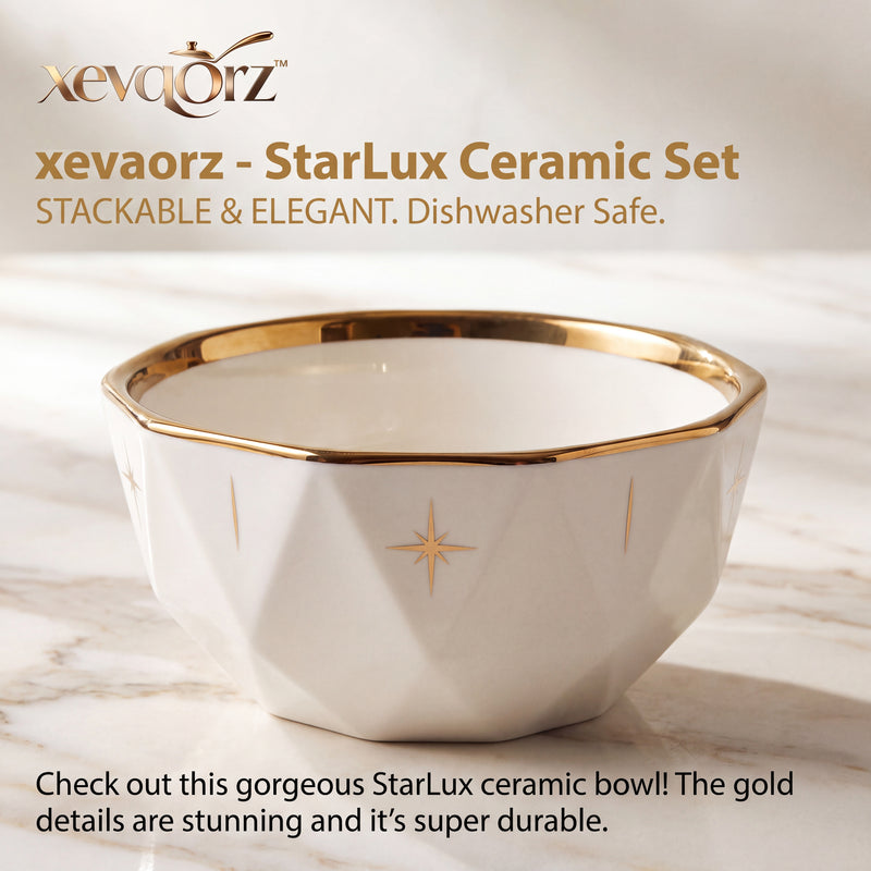 𝒙𝒆𝒗𝒒𝒐𝒓𝒛™ StarLux Faceted Ceramic Bowl