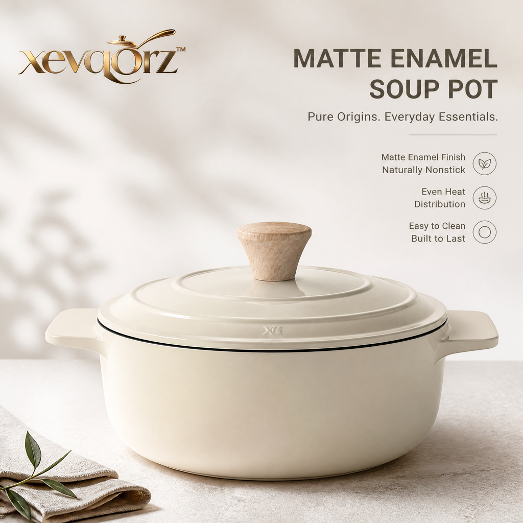 𝒙𝒆𝒗𝒒𝒐𝒓𝒛™ Matte Enamel Casserole Pot — view 1