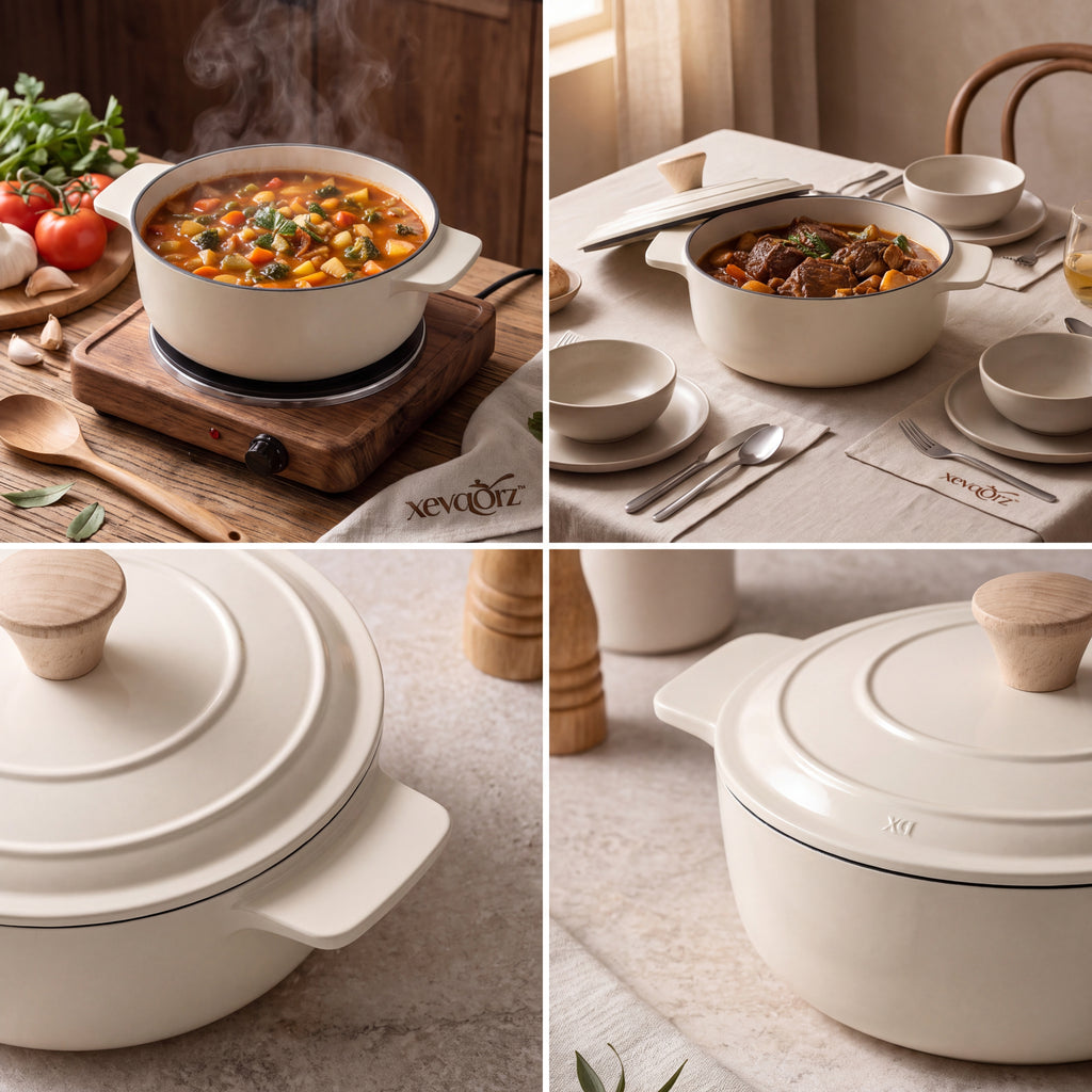 𝒙𝒆𝒗𝒒𝒐𝒓𝒛™ Matte Enamel Casserole Pot — view 2