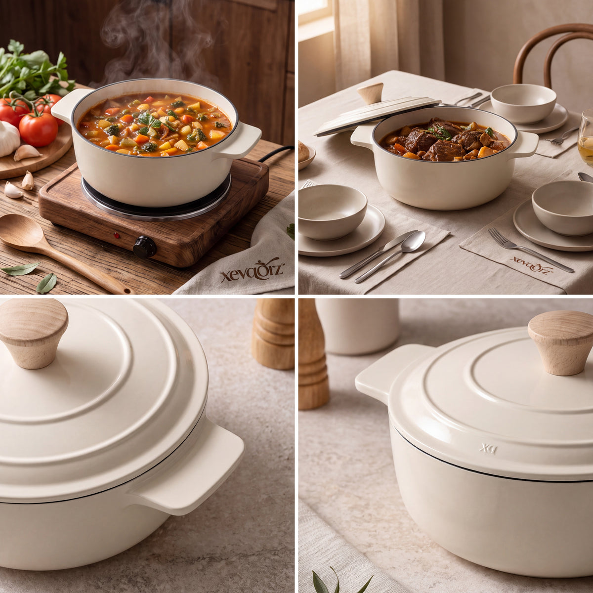 𝒙𝒆𝒗𝒒𝒐𝒓𝒛™ Matte Enamel Casserole Pot — view 2