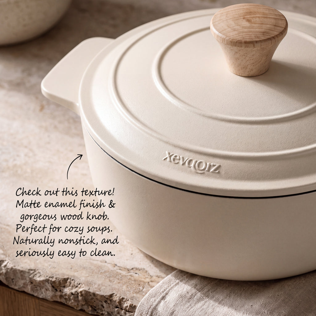 𝒙𝒆𝒗𝒒𝒐𝒓𝒛™ Matte Enamel Casserole Pot — view 4