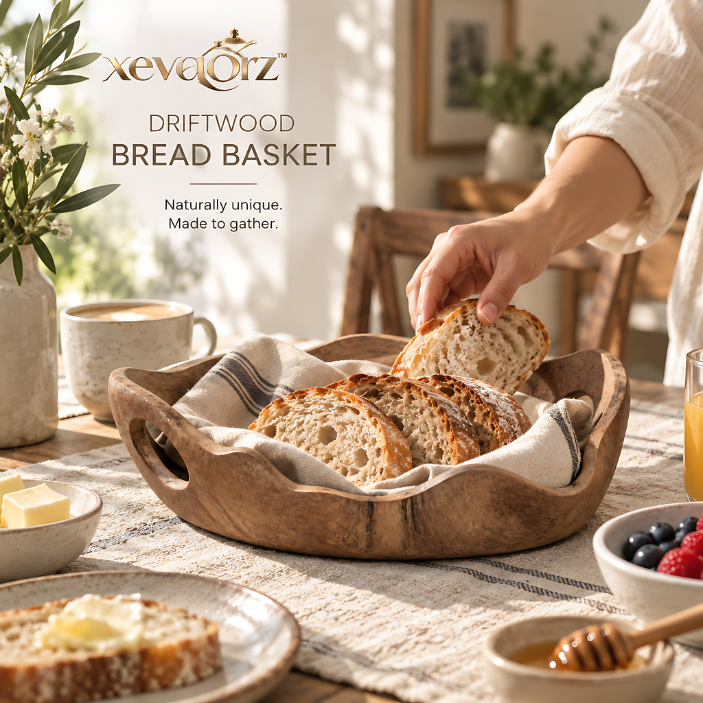𝒙𝒆𝒗𝒒𝒐𝒓𝒛™ Driftwood Round Bread Basket — view 2