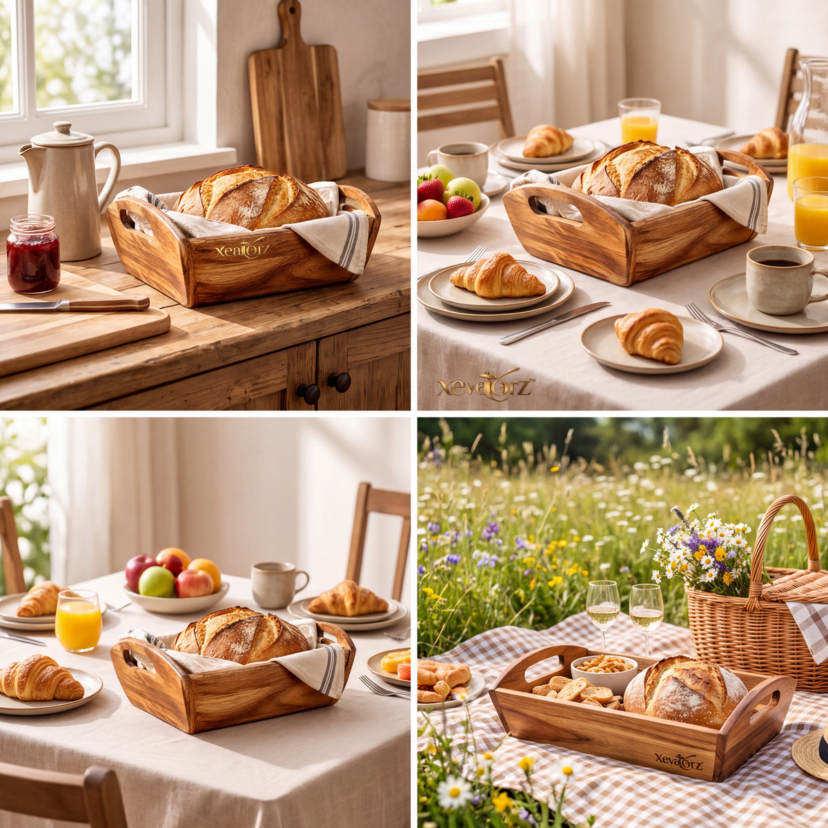 𝒙𝒆𝒗𝒒𝒐𝒓𝒛™ Harvest Wooden Bread Tray — view 2