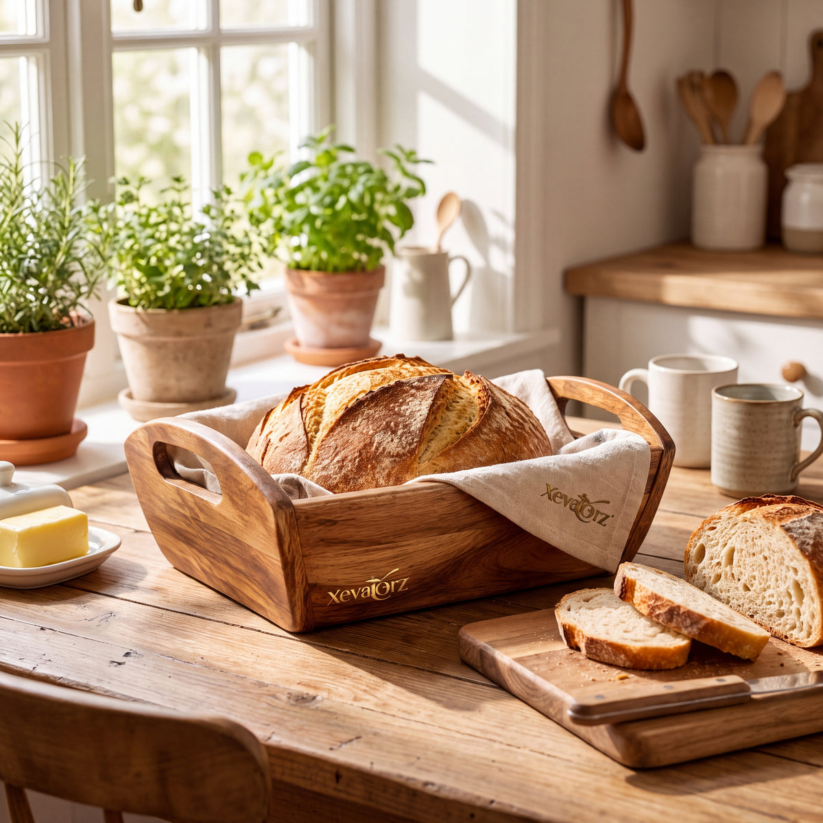 𝒙𝒆𝒗𝒒𝒐𝒓𝒛™ Harvest Wooden Bread Tray — view 3